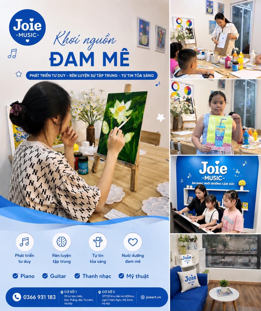 Lớp học vẽ Joie Art tại HDMon  Địa chỉ học vẽ uy tín gần Lê Đức Thọ, Đông Ngạc và Học viện Tài chính